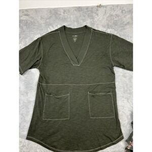 Natural Life Dress Charlie Oversized Vneck Mini Boho Loungewear Green Boxy Lagen